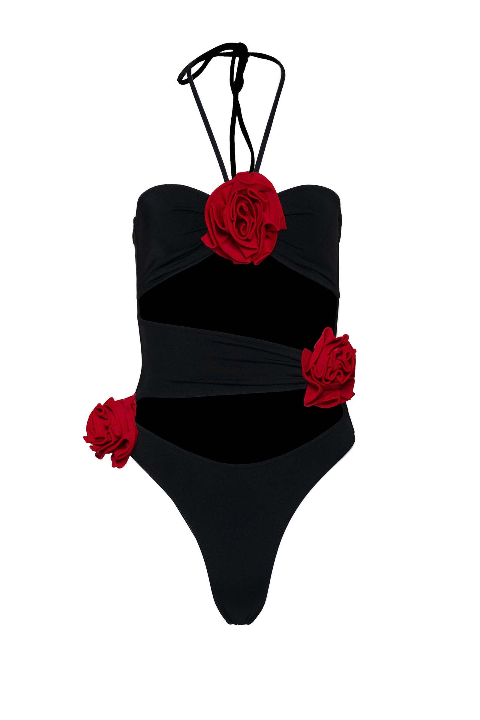 St. Clara One-piece Black Rose Red